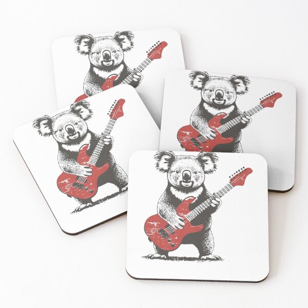 Item preview, Rockin' Koala with Red Electric Guitar – Cool Koala Illustration for Music Lovers designed and sold by salmzouriart.