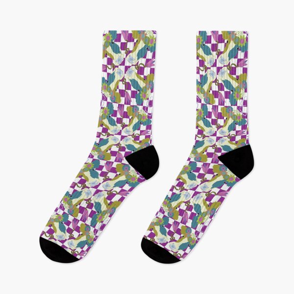 Item preview, Happy Holsteins Teal & Olive on Purple Checkered designed and sold by Digitalmyth's Designs.