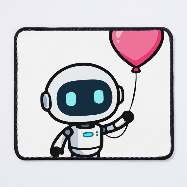 Item preview, Cute Robot with Heart Balloon - Kawaii Tech Love Character designed and sold by romyca creation_22.