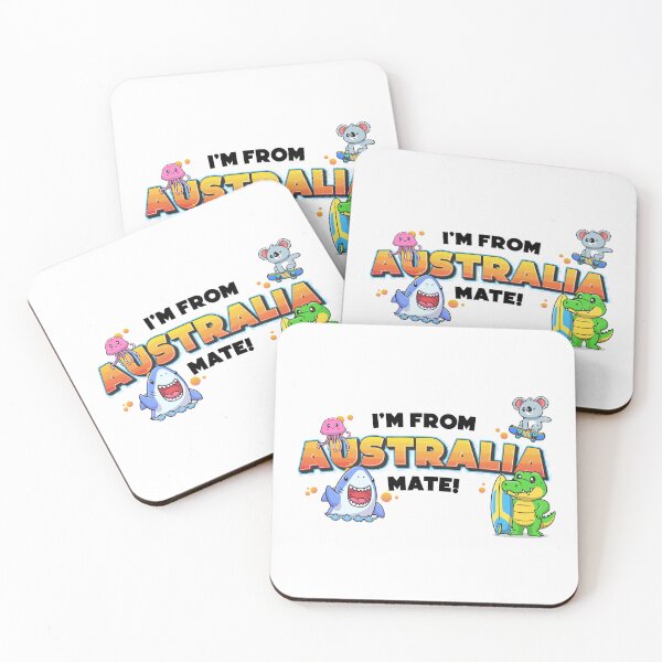 Item preview, I’m From Australia Mate – Cute Aussie Animals Kids Design | Shark, Koala, Crocodile (on light colours) designed and sold by messy-nessie.