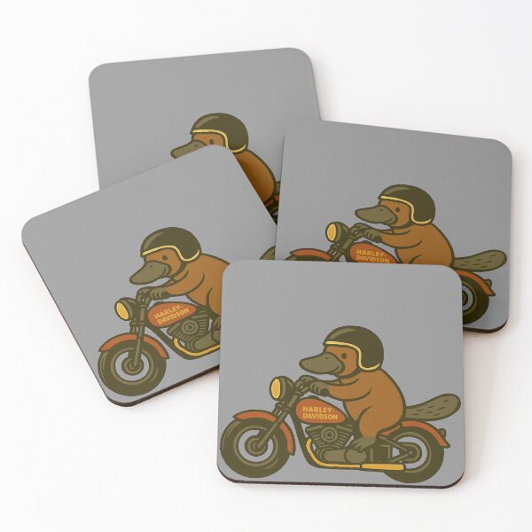 Item preview, Cute Platypus on a Motorcycle – Fun Australian Animal Illustration designed and sold by Aritxa.