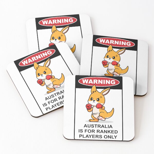 Item preview, Warning: Australia is for ranked players only – funny gaming Kangaroo sign designed and sold by messy-nessie.