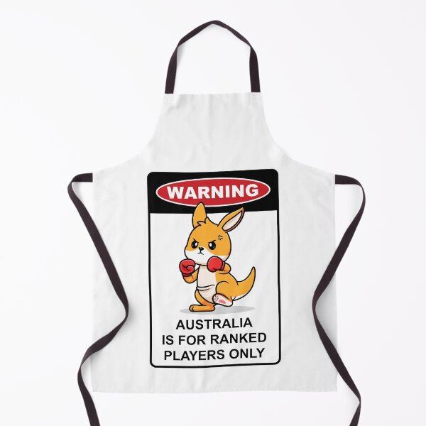 Item preview, Warning: Australia is for ranked players only – funny gaming Kangaroo sign designed and sold by messy-nessie.