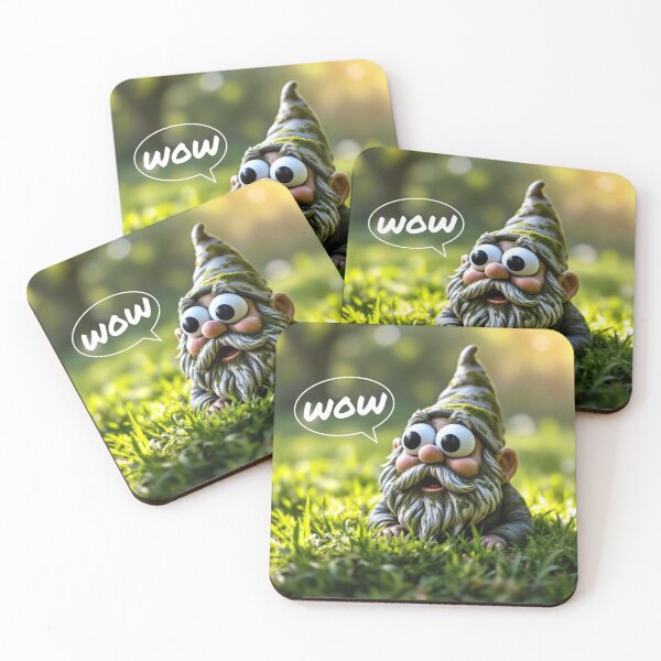 Item preview, Funny Shocked Gnome "Wow" Meme Illustration designed and sold by IntrusiveMind210.