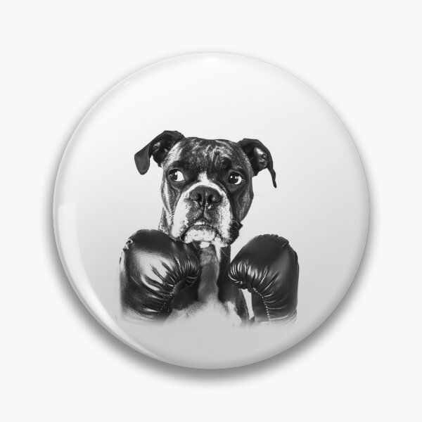 Item preview, Boxer Dog with Boxing Gloves – Funny Black and White Animal Pun Design designed and sold by inkoutninja.