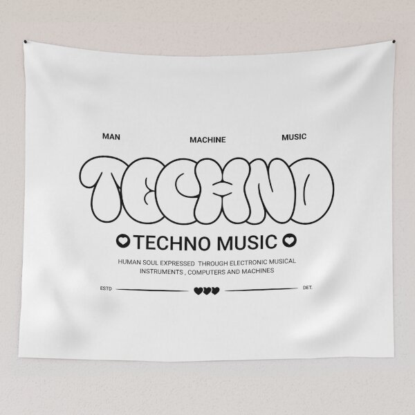 Item preview, TECHNO  - Street Tech Graffiti (Black)  designed and sold by Discothreadz.