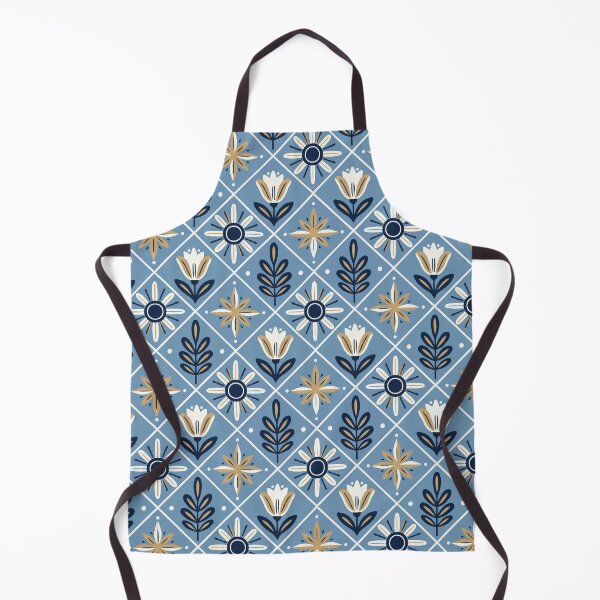 Item preview, Blue Gold White Tulip Tile Seamless Pattern Dutch Tile Style designed and sold by FRH Design ⭐⭐⭐⭐⭐.