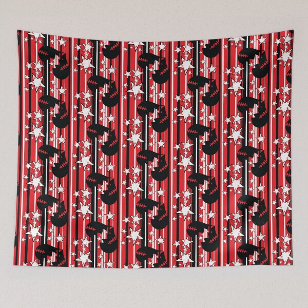 Item preview, Broken Hearts & Stars on Red Vertical Stripes designed and sold by Digitalmyth's Designs.