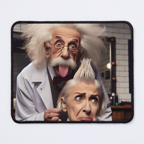 Item preview, Albert Einstein as a Hairstylist designed and sold by MatureProcure.
