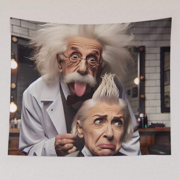 Item preview, Albert Einstein as a Hairstylist designed and sold by MatureProcure.