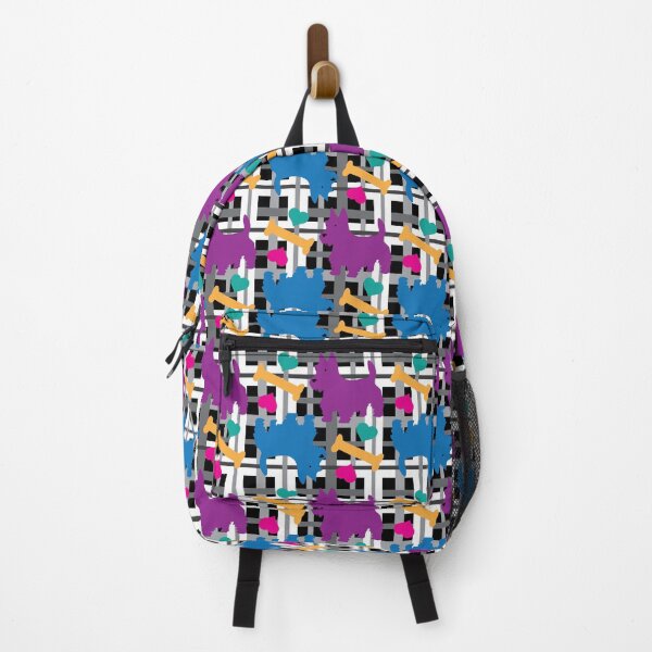Item preview, Blue & Purple Puppy Love on Black & Gray Plaid designed and sold by Digitalmyth's Designs.