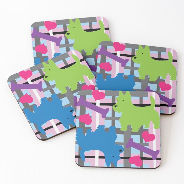 Item preview, Blue & Green Puppy Love on Pastel Plaid designed and sold by Digitalmyth's Designs.
