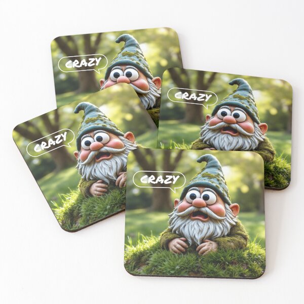 Item preview, Funny Shocked Gnome "Crazy" Meme Illustration designed and sold by IntrusiveMind210.