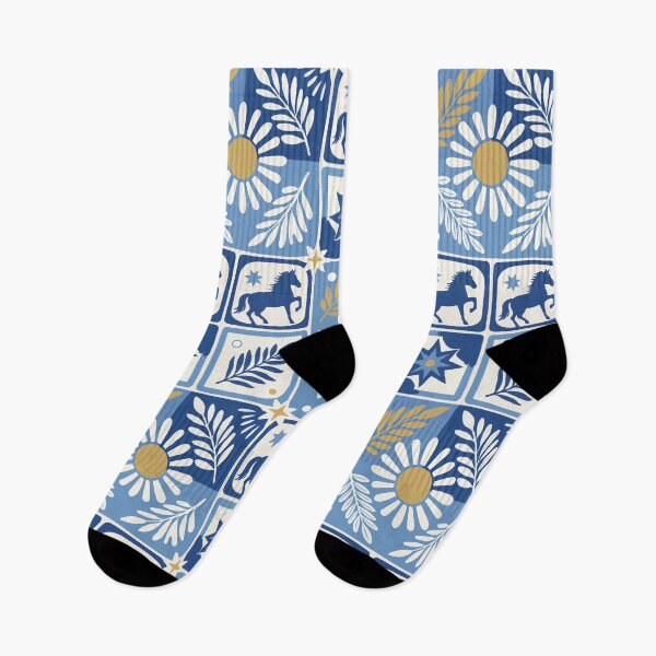 Item preview, Horse Mediterranean Tile Seamless Pattern Blue Ceramic Azulejo designed and sold by FRH Design ⭐⭐⭐⭐⭐.