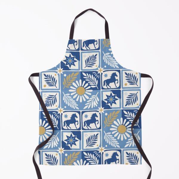 Item preview, Horse Mediterranean Tile Seamless Pattern Blue Ceramic Azulejo designed and sold by FRH Design ⭐⭐⭐⭐⭐.