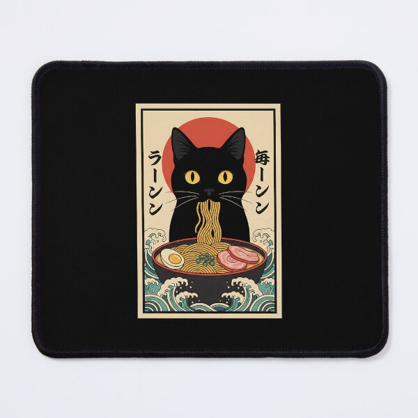 Item preview, Cat Ramen Japanese Art Great Wave Kanagawa Funny Graphic designed and sold by heymbe.