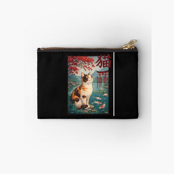 Item preview, Cherry Blossom Cat Vintage Woodblock Japanese Graphical Art  designed and sold by heymbe.