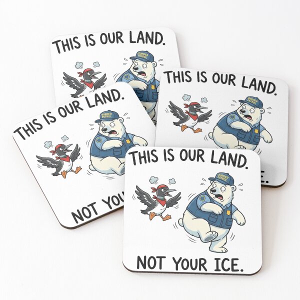 Item preview, This Is Our Land Not Your Ice - Funny Rebel Loon vs Border Patrol Bear designed and sold by The Grumpy Pet Club.