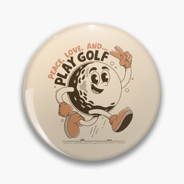Item preview, Peace Love Golf Funny Retro Golf Ball Character designed and sold by adipra.