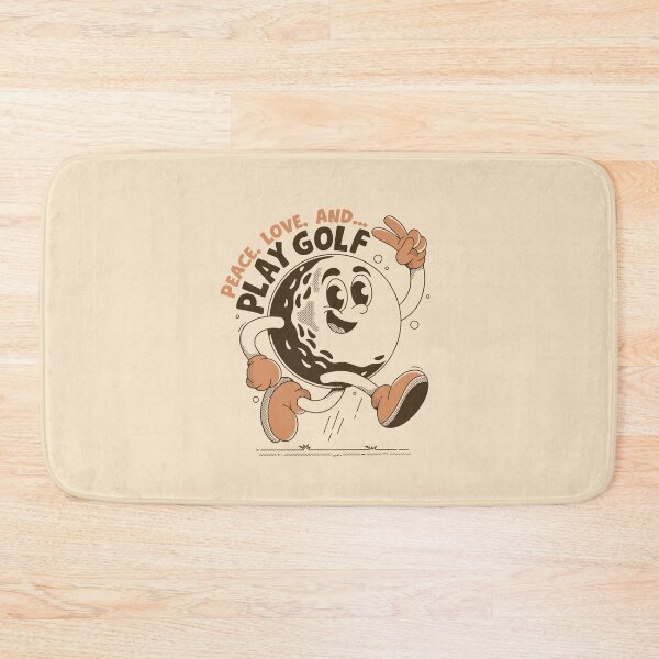 Item preview, Peace Love Golf Funny Retro Golf Ball Character designed and sold by adipra.