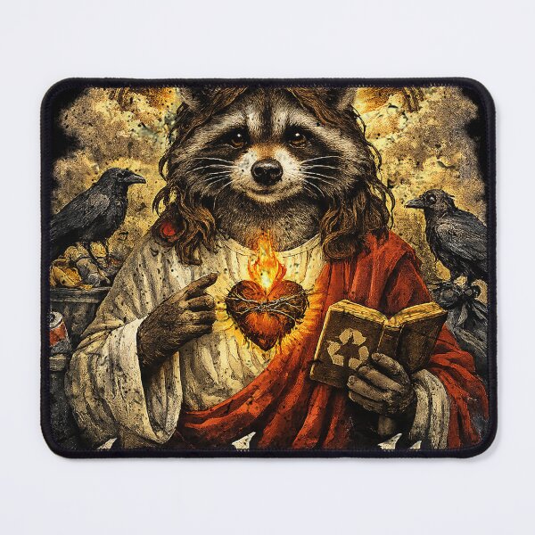 Item preview, Raccoon Jesus – Trash Cult Supply Co Divine Street Art designed and sold by TrashCultSupply.