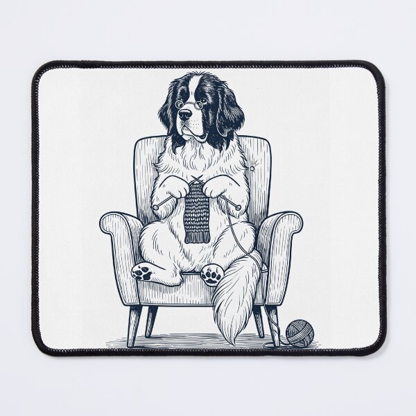 Item preview, Vintage Newfoundland Dog Knitting Knit Gift Dog Lover designed and sold by DoodleTortle.