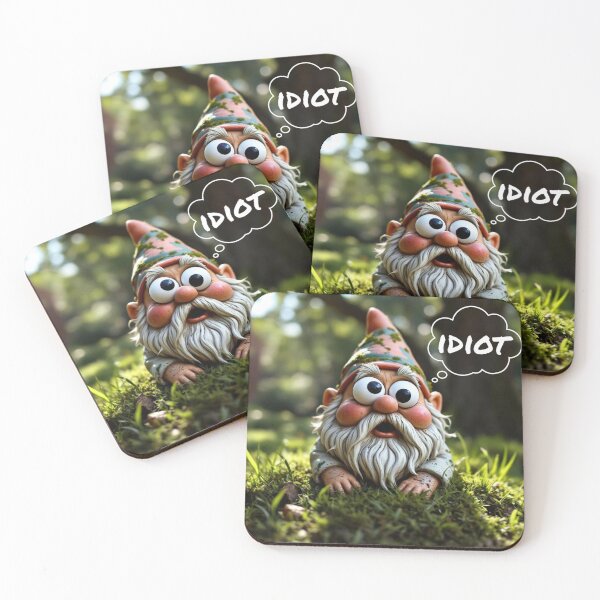 Item preview, Funny Shocked Gnome "Idiot" Meme Illustration designed and sold by IntrusiveMind210.