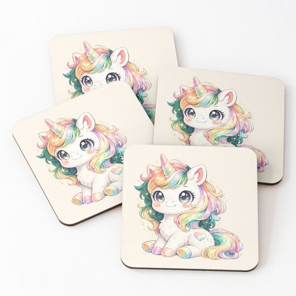 Item preview, Kawaii pastel rainbow chibi unicorn – Sweet and magical illustration designed and sold by FloreDreamStudio.