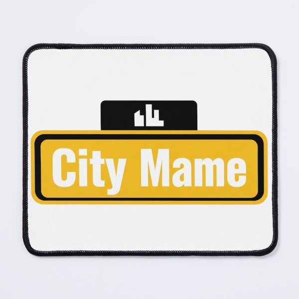 Item preview, City nameplate with a simple, bold font and a black border designed and sold by VerizalShop.