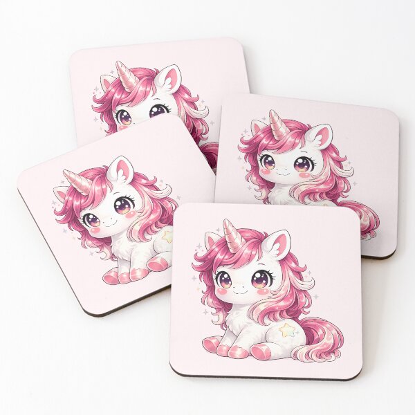Item preview, Kawaii pink chibi unicorn – Sweet and magical illustration designed and sold by FloreDreamStudio.