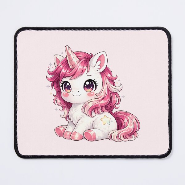 Item preview, Kawaii pink chibi unicorn – Sweet and magical illustration designed and sold by FloreDreamStudio.