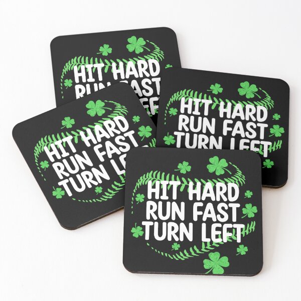 Item preview, St. Patrick's Day Hit Hard Run Fast Shamrock Baseball T-Shirt designed and sold by LashondaGreen89.
