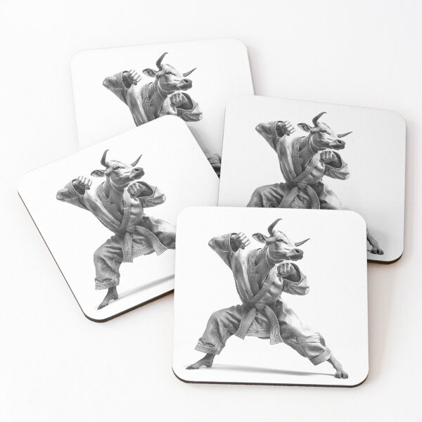 Item preview, Karate Cow – Funny Martial Arts Animal in Gi Illustration designed and sold by inkoutninja.