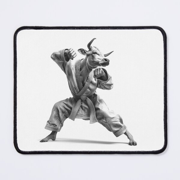 Item preview, Karate Cow – Funny Martial Arts Animal in Gi Illustration designed and sold by inkoutninja.