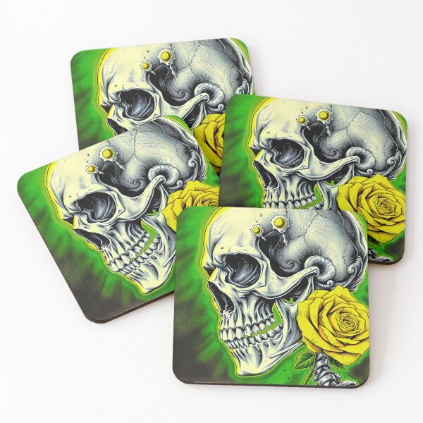 Item preview, Radioactive Skull with Yellow Rose designed and sold by texdeath4life.