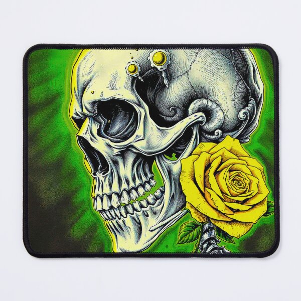 Item preview, Radioactive Skull with Yellow Rose designed and sold by texdeath4life.