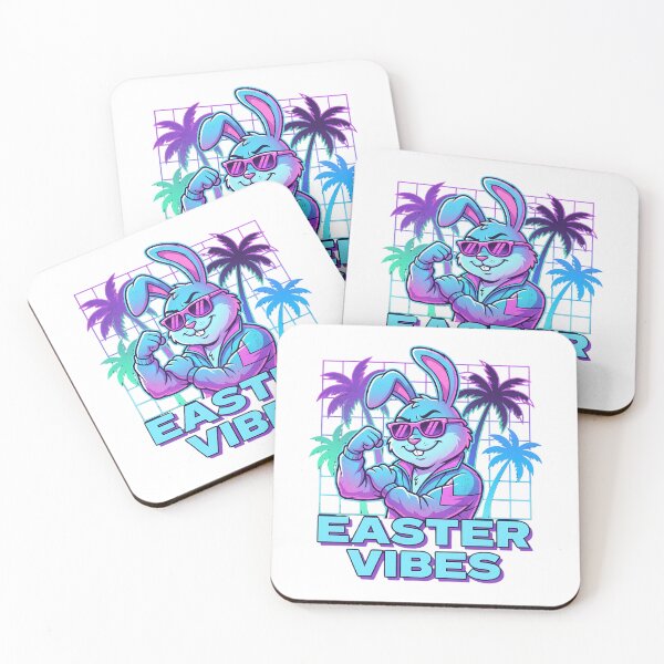 Item preview, Retro Easter Vibes Bunny 80s Synthwave Muscle designed and sold by chattsuede.