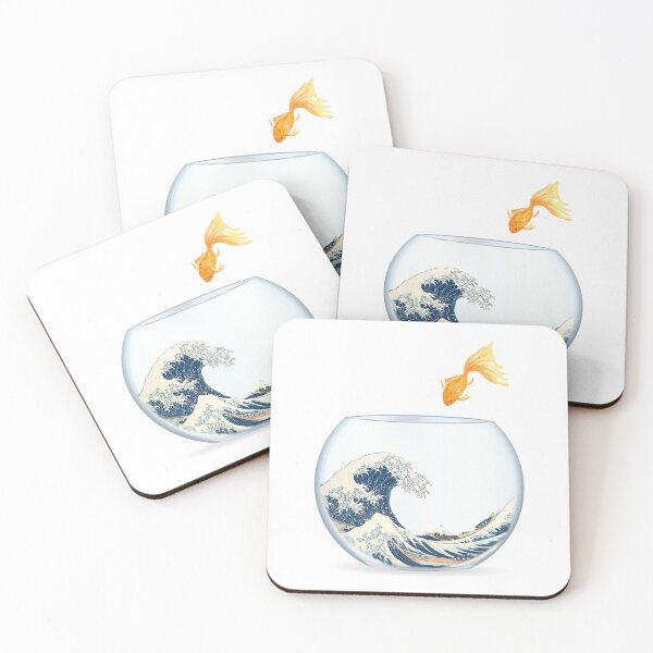 Item preview, Great Wave Goldfish Art – Japanese Wave Surreal Parody designed and sold by art4artsak3.