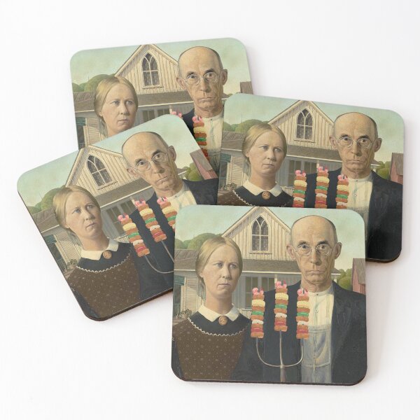 Item preview, American Gothic Food Art Parody – Funny Classical Painting Remix designed and sold by art4artsak3.
