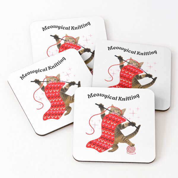 Item preview, Meowgical Knitting FunnyCat designed and sold by Sachie's Studio.