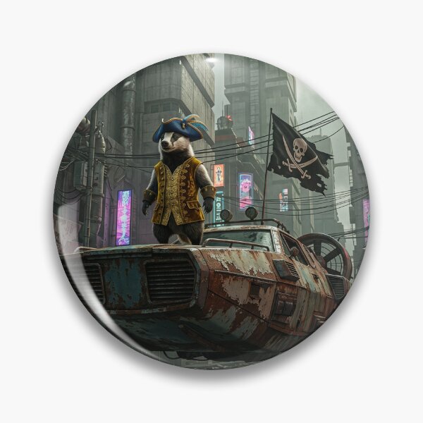 Item preview, Badger Pirate in Dystopian City designed and sold by Tridentulus.