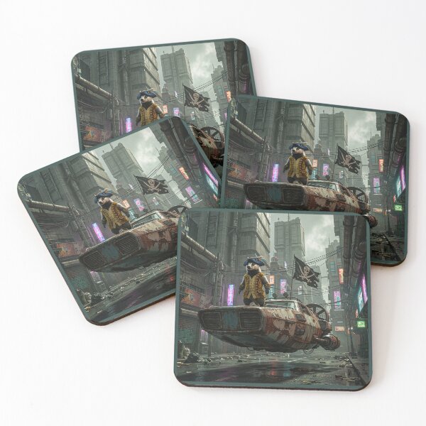 Item preview, Badger Pirate in Dystopian City designed and sold by Tridentulus.