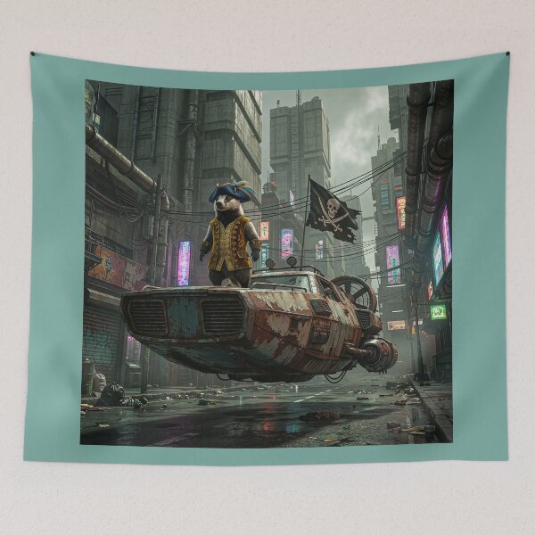 Item preview, Badger Pirate in Dystopian City designed and sold by Tridentulus.