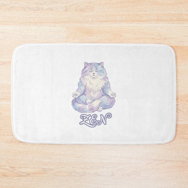 Item preview, Meditating Zen Cat watercolor pastel whimsical designed and sold by chattsuede.