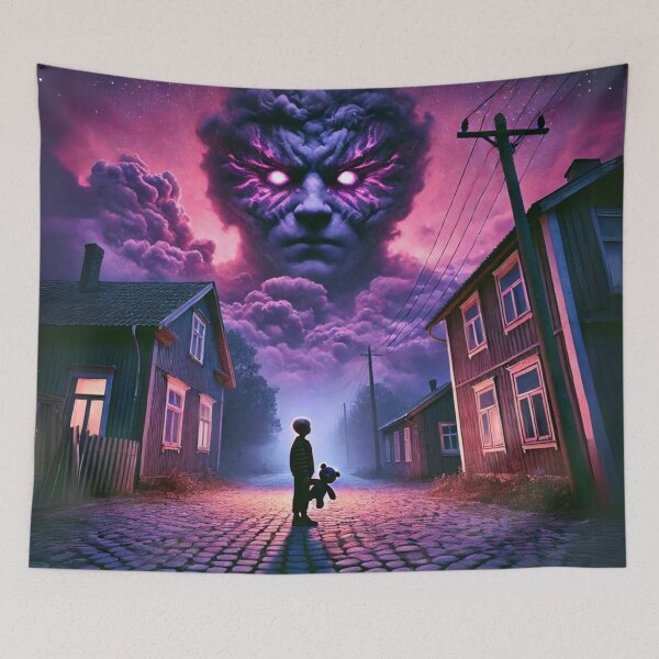 Item preview, Surreal Dark Fantasy Sky with Child Silhouette designed and sold by Luvahawb.