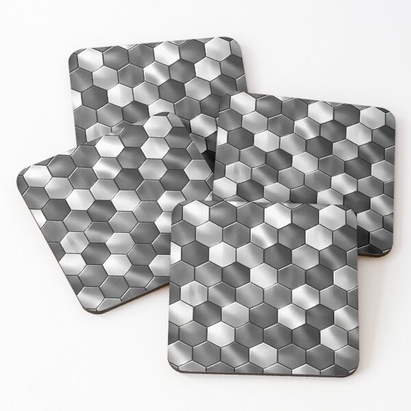 Item preview, Brushed Steel Hexagons designed and sold by Kaleidoscope Print.