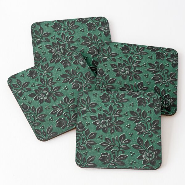 Item preview, Emerald Embossed Floral designed and sold by Kaleidoscope Print.
