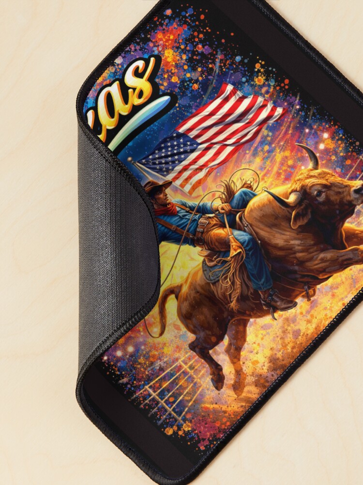 Thumbnail 2 of 5, Mouse Pad, Texas Rodeo Abstract Design designed and sold by TheJobbr.