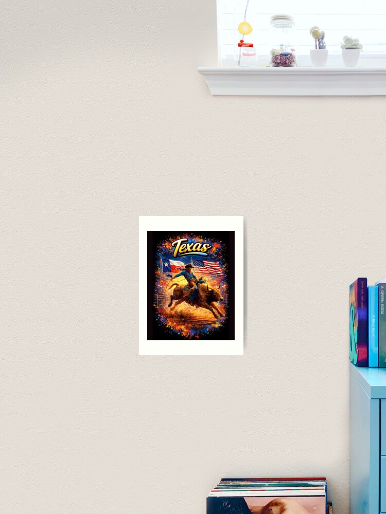 Thumbnail 2 of 3, Art Print, Texas Rodeo Abstract Design designed and sold by TheJobbr.