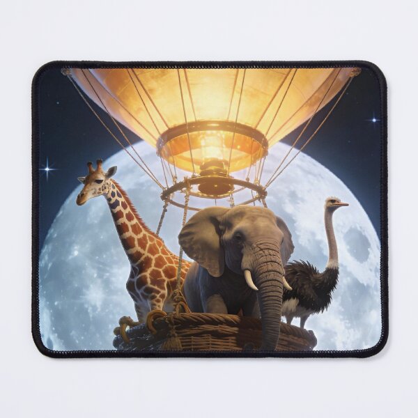 Item preview, Elephant, Ostrich, Giraffe Hot Air Balloon Ride designed and sold by Whimsical Art by Angela.
